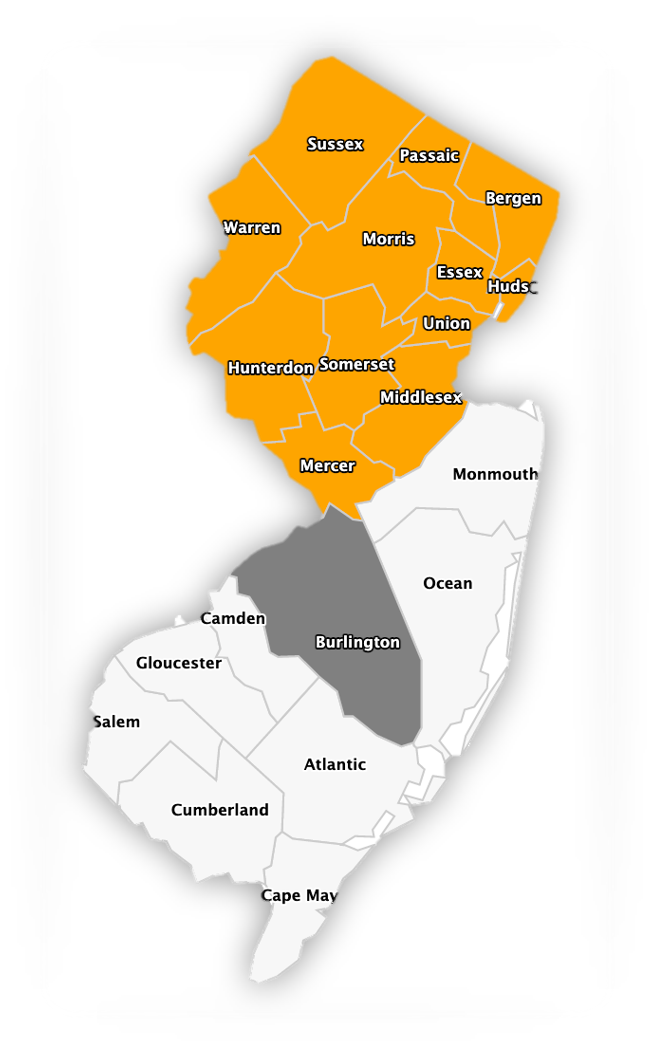 Map of supported Counties